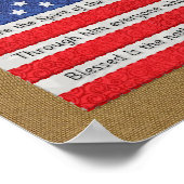 American Flag Quilt Bible Verse Burlap Poster (Ecke)