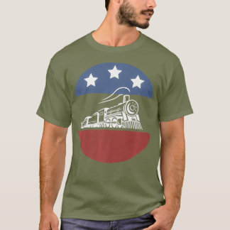 American Flag Railroad Train Condutor Ohrts T-Shirt