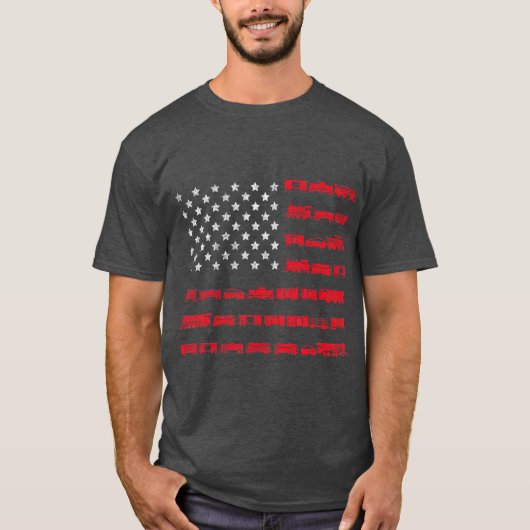 American Flag Railroad Train Gift T-Shirt (Vorderseite)