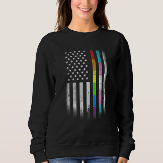 American Flag Rainbow Homosexuelle Rights LGBTQ Bi Sweatshirt