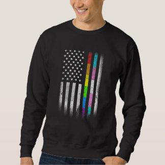 American Flag Rainbow Homosexuelle Rights LGBTQ Bi Sweatshirt