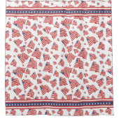 American Flag Random Muster Red White Blue Duschvorhang (Vorderseite)