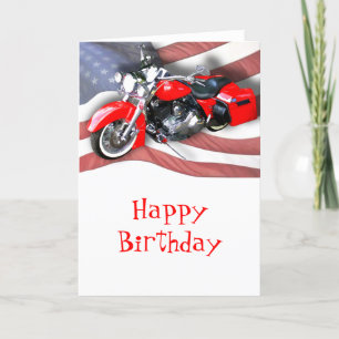 American Flag & Red Touring Bike Karte