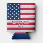 American Flag Red WhBlue Personalisiert Patriotic Dosenkühler (Vorderseite)