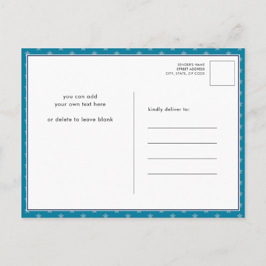 American Flag Red White Blue 4. JULY GRILLEN Party Einladungspostkarte (Rückseite)