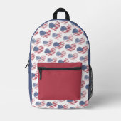 American Flag Red White Blue Patriotic Bedruckter Rucksack (Vorderseite)