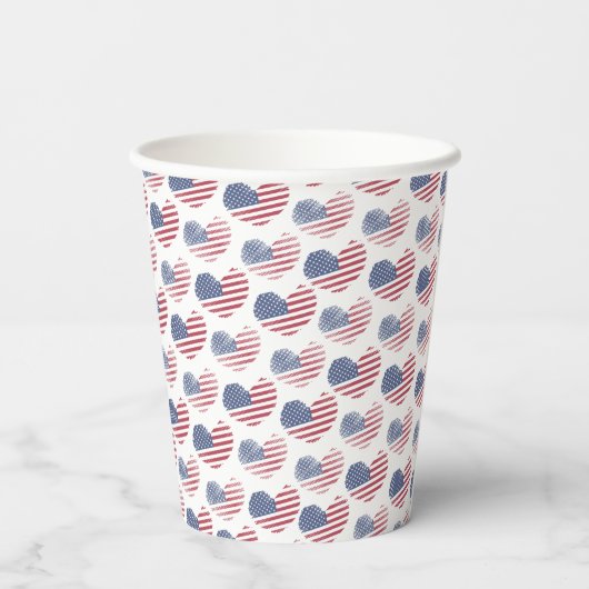 American Flag Red White Blue Patriotic Pappbecher (Rückseite)