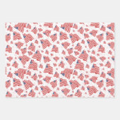American Flag Red White Blue Random Muster Geschenkpapier Set (Vorderseite 3)