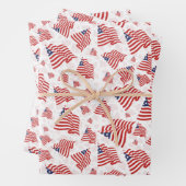 American Flag Red White Blue Random Muster Geschenkpapier Set (Beispiel)