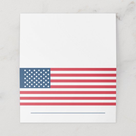 American Flag Red White Blue USA US Flagge Platzkarte (Außenseite Aufgefaltet)