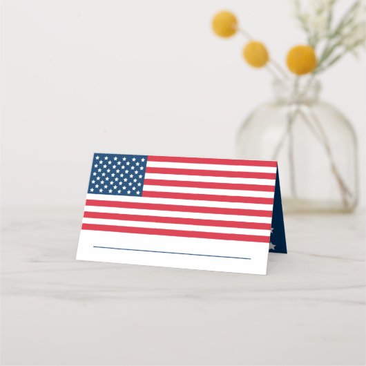 American Flag Red White Blue USA US Flagge Platzkarte (Vorderseite)