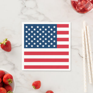 American Flag Red White Blue USA US Flagge Serviette