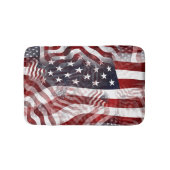 American Flag Red White Stripes Stars Muster Badematte (Vorderseite)