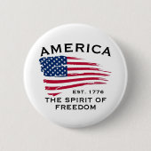 American Flag Red White Stripes Stars Muster Button (Vorderseite)