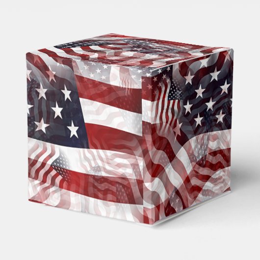 American Flag Red White Stripes Stars Muster Geschenkschachtel (Rückseite)