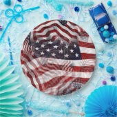 American Flag Red White Stripes Stars Muster Pappteller (Party)