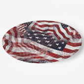 American Flag Red White Stripes Stars Muster Pappteller (Schrägansicht)