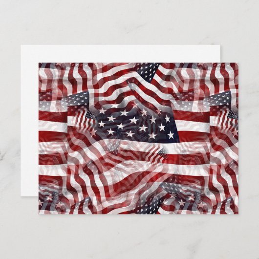 American Flag Red White Stripes Stars Muster Postkarte (Vorne/Hinten)