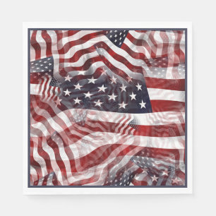 American Flag Red White Stripes Stars Muster Serviette