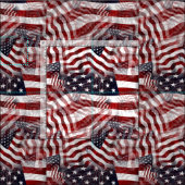 American Flag Red White Stripes Stars Muster Stoff (Kachel)