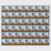 American Flag Reklametafel auf dem Bauernhof Geschenkpapier (Flach)