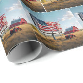 American Flag Reklametafel auf dem Bauernhof Geschenkpapier (Rolleneckpunkt)