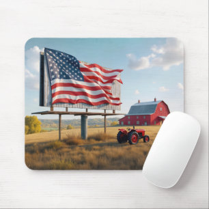 American Flag Reklametafel auf dem Bauernhof Mousepad