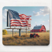 American Flag Reklametafel auf dem Bauernhof Mousepad (Vorne)