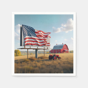 American Flag Reklametafel auf dem Bauernhof Serviette