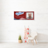 American Flag Retirement Banner with Custom Photo (Insitu)