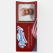 American Flag Retirement Banner with Custom Photo (Vertikal)