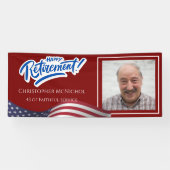 American Flag Retirement Banner with Custom Photo (Horizontal)