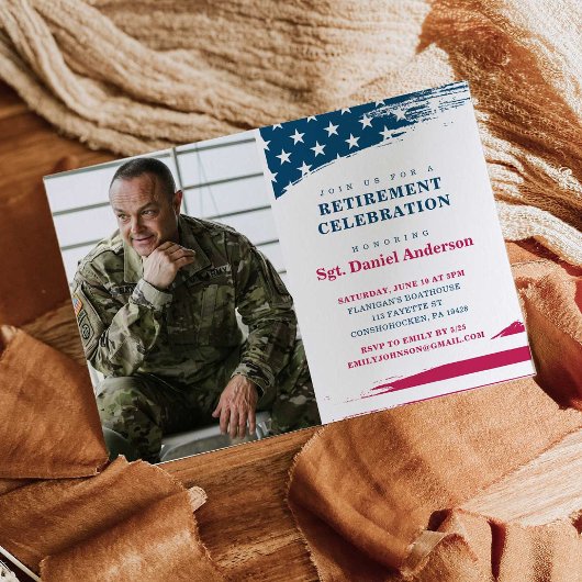 American Flag Retirement Party Einladung