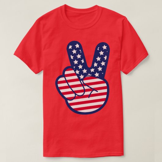 American Flag Retro Hand T-Shirt (Design vorne)