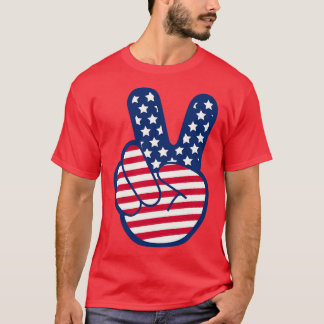 American Flag Retro Hand T-Shirt