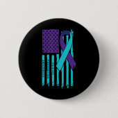 American Flag Ribbon Suicide Awareness Mental Heal Button (Vorderseite)