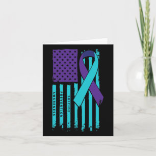 American Flag Ribbon Suicide Awareness Mental Heal Karte