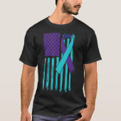 American Flag Ribbon Suicide Awareness Mental Heal T-Shirt (Vorderseite)