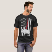 American Flag Rifle Hog Boar Pig Gun Jagd USA H T-Shirt (Vorne ganz)