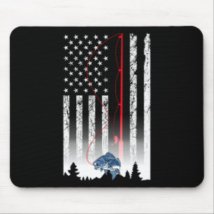 American Flag Rod Usa Patriotic Lover Mousepad