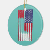 American Flag Rooar Niedliche US-Row Crew 4. Keramik Ornament (Links)