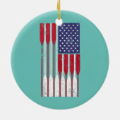 American Flag Rooar Niedliche US-Row Crew 4. Keramik Ornament (Hinten)
