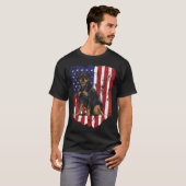 American Flag Rottweiler 4th Of July USA T-Shirt (Vorne ganz)