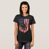 American Flag Rottweiler 4th Of July USA T-Shirt (Vorne ganz)