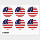 American Flag Round Stickers (Blatt)