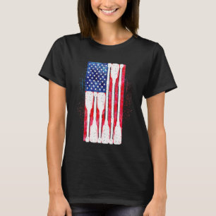 American Flag Rowing Oar Niedliche US Row Crew 4.  T-Shirt