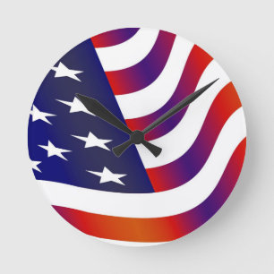 American Flag Runde Wanduhr