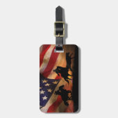 American Flag Rustic Team Roping Cowboys Gepäckanhänger (Vorderseite vertikal)