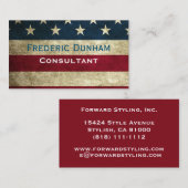 American Flag Rustikale Vintage Business Cards Visitenkarte (Vorne/Hinten)