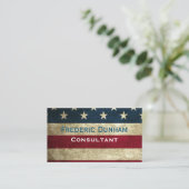 American Flag Rustikale Vintage Business Cards Visitenkarte (Stehend Vorderseite)